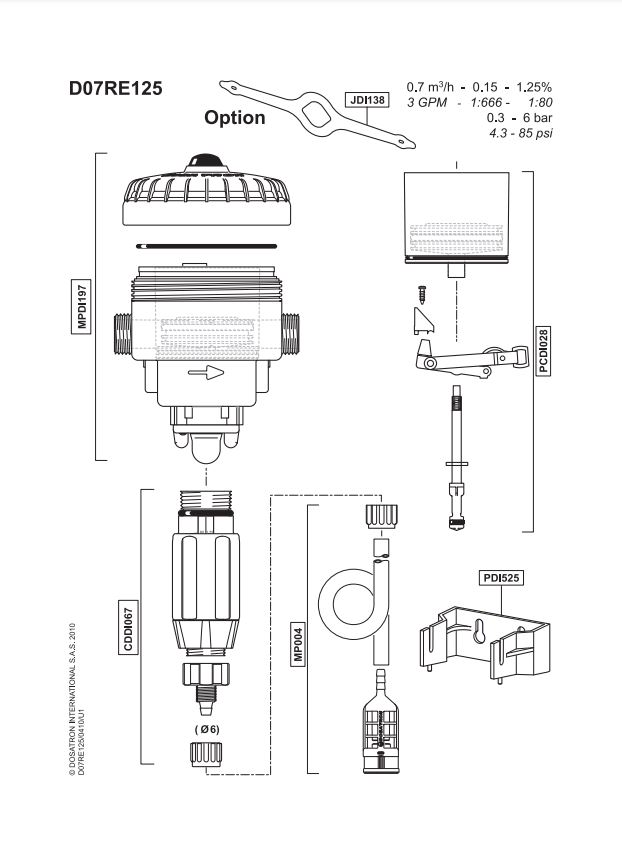 Dosatron expert mini dosing pump - D07 range