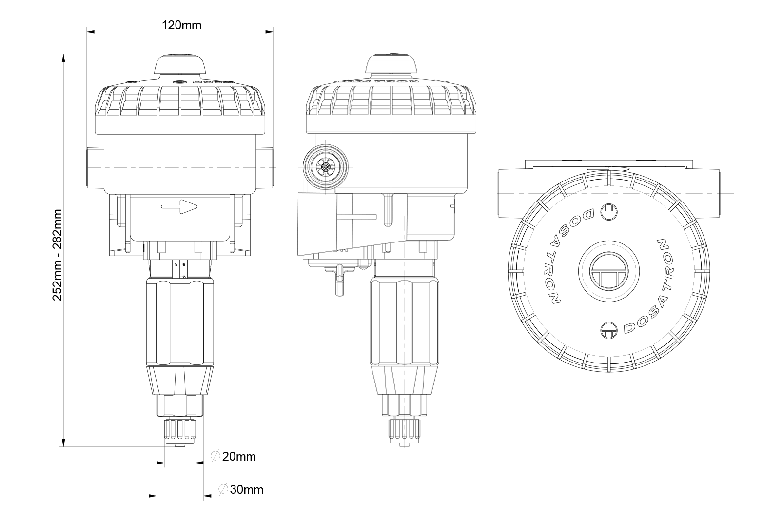 Dosatron mini dosing pump footprint